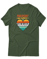 T-Shirt Αντρικό - Music & Love - Color Thumbnail Κυπαρισσί