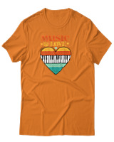 T-Shirt Αντρικό - Music & Love - Color Thumbnail Πορτοκαλί