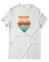T-Shirt  Γυναικείο - Music & Love - Color Thumbnail Άσπρο
