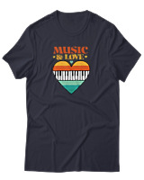 T-Shirt  Γυναικείο - Music & Love - Color Thumbnail Σκούρο Μπλέ
