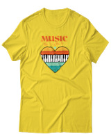 T-Shirt  Γυναικείο - Music & Love - Color Thumbnail Κίτρινο Χρυσό