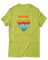 T-Shirt  Γυναικείο - Music & Love - Color Thumbnail Λαχανί