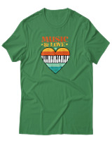 T-Shirt  Γυναικείο - Music & Love - Color Thumbnail Πράσινο