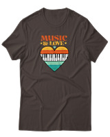 T-Shirt  Γυναικείο - Music & Love - Color Thumbnail Καφέ
