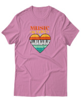 T-Shirt  Γυναικείο - Music & Love - Color Thumbnail Ροζ