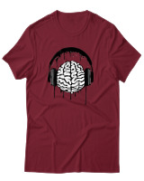 T-Shirt Αντρικό - Music Mind - Color Thumbnail Σκούρο Κόκκινο