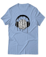 T-Shirt Αντρικό - Music Mind - Color Thumbnail Γαλάζιο