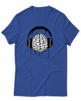 T-Shirt Αντρικό - Music Mind - Color Thumbnail Μπλε Ρουά