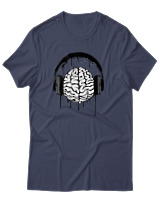 T-Shirt Αντρικό - Music Mind - Color Thumbnail Μπλε Γκρι
