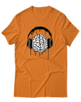 T-Shirt Αντρικό - Music Mind - Color Thumbnail Πορτοκαλί