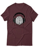 T-Shirt Αντρικό - Music Mind - Color Thumbnail Μπορντό