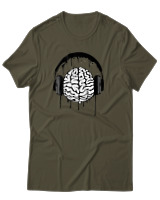 T-Shirt Αντρικό - Music Mind - Color Thumbnail Χακί