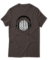 T-Shirt Αντρικό - Music Mind - Color Thumbnail Καφέ