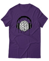 T-Shirt Αντρικό - Music Mind - Color Thumbnail Σκούρο Μωβ