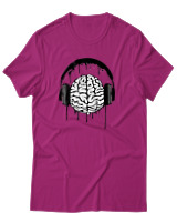 T-Shirt Αντρικό - Music Mind - Color Thumbnail Φουξια