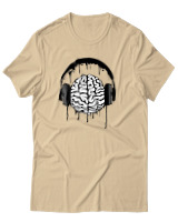 T-Shirt Αντρικό - Music Mind - Color Thumbnail Μπεζ