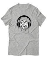 T-Shirt  Γυναικείο - Music Mind - Color Thumbnail Γκρί Μελανζέ