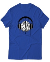 T-Shirt  Γυναικείο - Music Mind - Color Thumbnail Μπλέ Ρουά