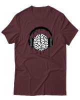 T-Shirt  Γυναικείο - Music Mind - Color Thumbnail Μπορντό