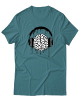T-Shirt  Γυναικείο - Music Mind - Color Thumbnail Μπλέ Πράσινο