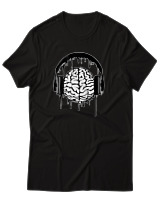 T-Shirt Αντρικό - Music Mind - Color Thumbnail Μαύρο