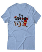 T-Shirt Αντρικό - My Blood Type Is Coffee - Color Thumbnail Γαλάζιο