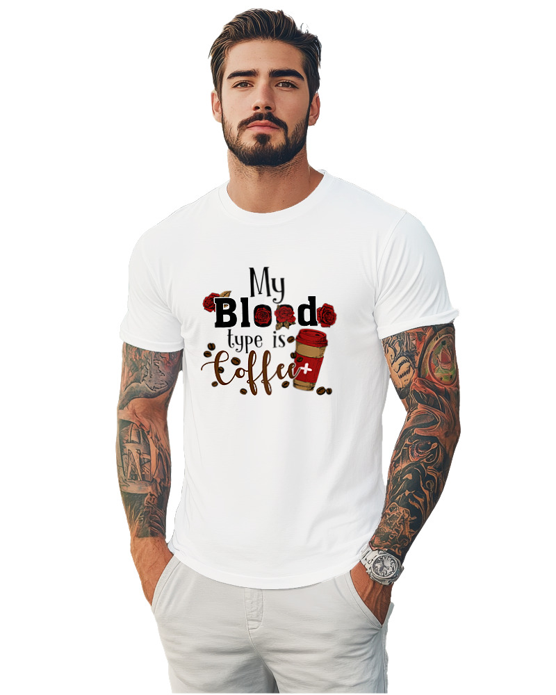 T-Shirt Αντρικό - My Blood Type Is Coffee - Image 1