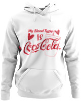Φούτερ με κουκούλα - My Blood Type Is Cola - Color Thumbnail ΄Ασπρο