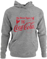 Φούτερ με κουκούλα - My Blood Type Is Cola - Color Thumbnail Γκρι Μελανζέ