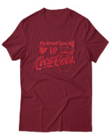 T-Shirt Unisex - My Blood Type Is Cola - Color Thumbnail Σκούρο Κόκκινο