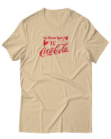 T-Shirt Αντρικό - My Blood Type Is Cola - Color Thumbnail Μπεζ