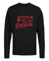 Μακρυμάνικο Μακό - My Blood Type Is Cola - Color Thumbnail Μαύρο
