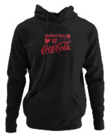 Φούτερ με κουκούλα - My Blood Type Is Cola - Color Thumbnail Μαύρο