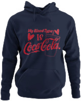 Φούτερ με κουκούλα - My Blood Type Is Cola - Color Thumbnail Navy Blue
