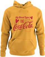 Φούτερ με κουκούλα - My Blood Type Is Cola - Color Thumbnail Κίτρινο Χρυσό