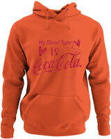 Φούτερ με κουκούλα - My Blood Type Is Cola - Color Thumbnail Orange