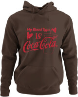 Φούτερ με κουκούλα - My Blood Type Is Cola - Color Thumbnail Καφέ