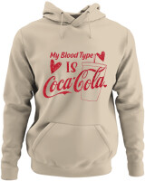 Φούτερ με κουκούλα - My Blood Type Is Cola - Color Thumbnail Μπέζ