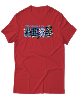 T-Shirt Αντρικό - My Dad Is A Hero - Color Thumbnail Κόκκινο