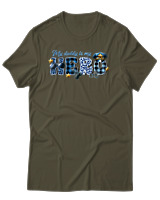 T-Shirt Αντρικό - My Dad Is A Hero - Color Thumbnail Χακί