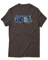 T-Shirt Αντρικό - My Dad Is A Hero - Color Thumbnail Καφέ