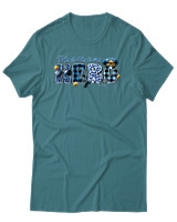 T-Shirt Αντρικό - My Dad Is A Hero - Color Thumbnail Μπλε Πράσινο