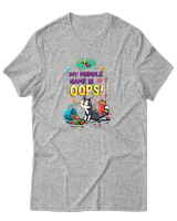 T-Shirt Αντρικό - My Middle Name Is Oops! - Color Thumbnail Γκρι Μελανζέ