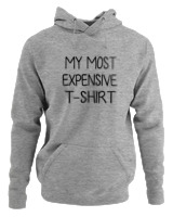 Φούτερ με κουκούλα Γυναικείο - My Most Expensive Tshirt - Color Thumbnail Γκρι Μελανζέ