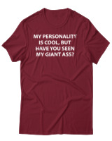 T-Shirt Αντρικό - My Personality Is Cool - Color Thumbnail Σκούρο Κόκκινο