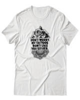 T-Shirt Αντρικό - My Tattoos Dont Like You Either - Color Thumbnail Άσπρο
