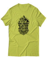 T-Shirt Αντρικό - My Tattoos Dont Like You Either - Color Thumbnail Λαχανί