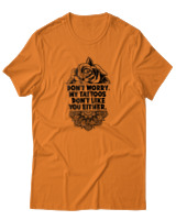 T-Shirt Αντρικό - My Tattoos Dont Like You Either - Color Thumbnail Πορτοκαλί