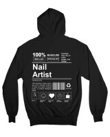 Ζακέτα Φούτερ με κουκούλα - Nail Artist - Color Thumbnail Μαύρο