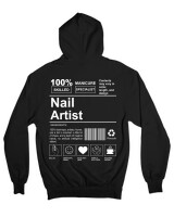 Ζακέτα Φούτερ με κουκούλα - Nail Artist - Color Thumbnail Μαύρο
